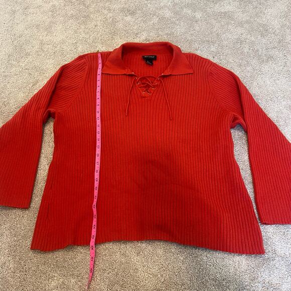 Lane Bryant Women's Plus Size Women's Ribbed Sweater‎ Rust Orange Size 26/28 - Picture 7 of 8